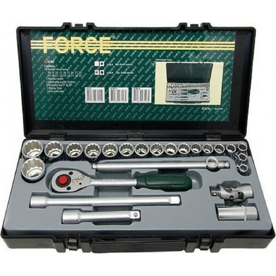 ΚΑΣΕΤΙΝΑ ΚΑΡΥΔΑΚΙΑ ΠΟΛΥΓΩΝΑ 1/2" 24τεμ.FORCE 4246-9