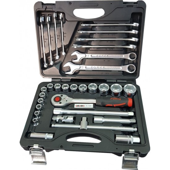 ΚΑΣΕΤΙΝΑ ΚΑΡΥΔΑΚΙΑ ΕΞΑΓΩΝΑ 1/2" 32τεμ.& ΓΕΡΜΑΝΟΠΟΛΥΓΩΝΑ FORCE 4324