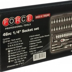 ΚΑΣΕΤΙΝΑ ΚΑΡΥΔΑΚΙΑ ΕΞΑΓΩΝΑ 1/4" 46τεμ.FORCE 2462