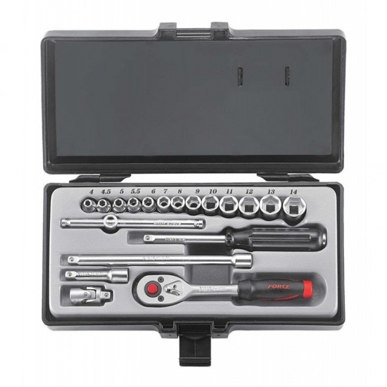 ΚΑΣΕΤΙΝΑ ΚΑΡΥΔΑΚΙΑ ΕΞΑΓΩΝΑ 1/4" 19τεμ.FORCE 2203-5