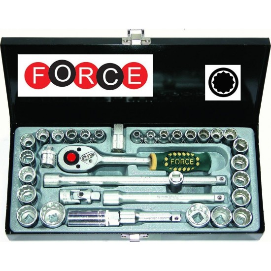 ΚΑΣΕΤΙΝΑ ΚΑΡΥΔΑΚΙΑ ΠΟΛΥΓΩΝΑ ΣΕ ΙΝΤΖΑ & ΧΙΛΙΟΣΤΑ 3/8" 35τεμ.FORCE 3351