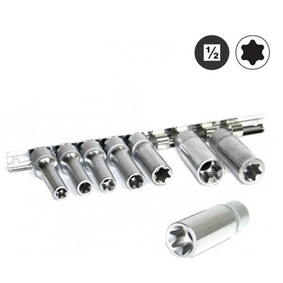 ΣΕΤ ΚΑΡΥΔΑΚΙΑ ΤΟΡΞ ΘΥΛ.1/2" ΜΑΚΡΥΑ 8τεμ.(Ε10-Ε24) FORCE 4083