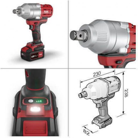 ΜΠΟΥΛΟΝΟΚΛΕΙΔΟ ΜΠΑΤΑΡΙΑΣ (SOLO) FLEX IW 3/4" 18.0-EC C